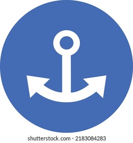 Abstract Flat Designed Icon Of Ship Anchor Concept 