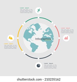 Abstract Flat Digital  Illustration Infographic  Can Be Used For Workflow Layout, Diagram, Number Options, Web Design.