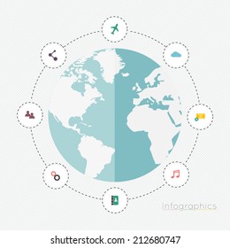 Abstract flat digital illustration Infographic. Vector illustration can be used for workflow layout, diagram, number options, web design.