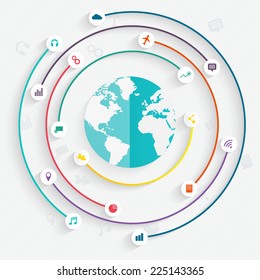 Abstract Flat Digital Illustration Infographic. Vector Illustration Can Be Used For Workflow Layout, Diagram, Number Options, Web Design.