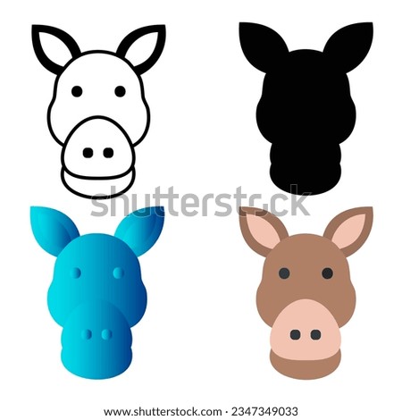 Abstract Flat Donkey Head Silhouette Illustration, can be used for business designs, presentation designs or any suitable designs.