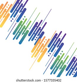 
Abstract flat dynamic background design. Movement of simple geometric shapes on the white background