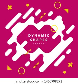 Abstract flat dynamic frames background with trendy shapes