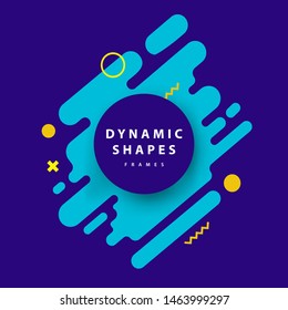 Abstract flat dynamic frames background with trendy shapes