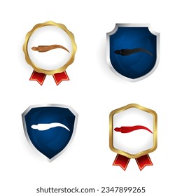 Abstract Flat Eel Animal Badge and Label Collection, can be used for business designs, presentation designs or any suitable designs.