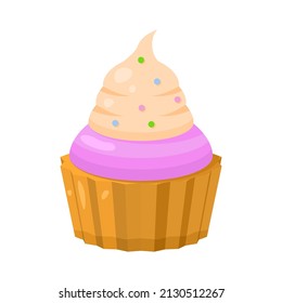 Abstract Flat Fast Food CupCake Meal Background Vector Design Style Cooking, Breakfast