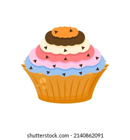 Abstract Flat Fast Food CupCake Meal Background Vector Design Style Cooking, Breakfast