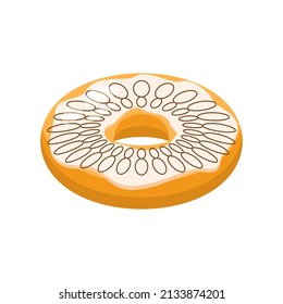 Resumen Comida rápida plana Donut Fondo de Comida Vector Diseño Estilo Cocina, Desayuno