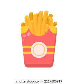 Abstract Flat Fast Food French Fries Meal Background Vector Design Style Cooking, Breakfast