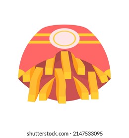 Abstract Flat Fast Food French Fries Meal Background Vector Design Style Cooking, Breakfast