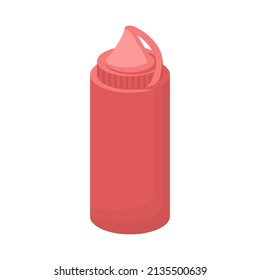 Abstract Flat Fast Food Red Sauce Bottle Meal Background Vector Design Style Cooking, Breakfast