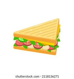 Abstract Flat Fast Food Sandwich Meal Background Vector Design Style Cooking, Breakfast