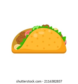 Abstract Flat Fast Food Tacos Meal Background Vector Design Style Cooking, Breakfast