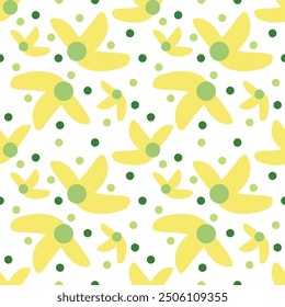 Abstract flat flower geometric seamless pattern 