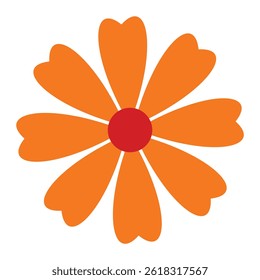 Abstract flat flowers digital illustration colorful modern background