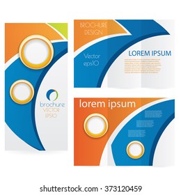 Abstract flat folded brochure design template 