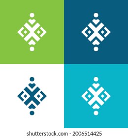 Abstract Flat four color minimal icon set