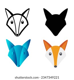 Abstract Flat Fox Head Silhouette Illustration, can be used for business designs, presentation designs or any suitable designs.