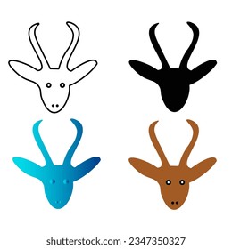 Abstract Flat Gazelle Head Silhouette Illustration, can be used for business designs, presentation designs or any suitable designs.