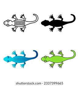 Abstract Flat Gecko Reptile Silhouette Illustration, can be used for business designs, presentation designs or any suitable designs.