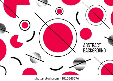abstract flat geometric circle line vector illustration background 