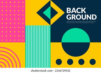 Abstract flat geometric and curve colorful background pattern. Premium Vector. Suitable for cover, banner, etc 