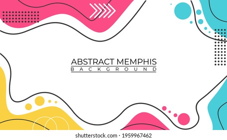 Abstract Flat Geometric Memphis Background