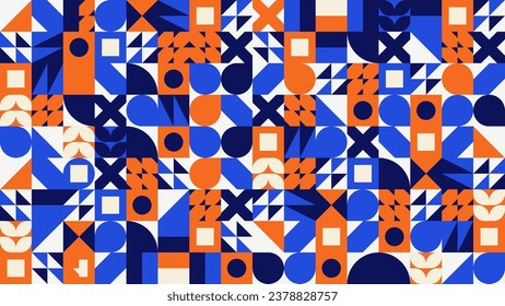 abstract flat geometric mosaic tile background