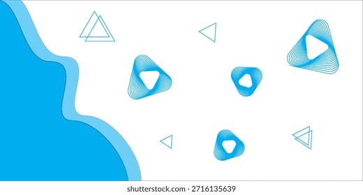 Abstract flat geometric shape background design. Simple blue backdrop vector illustration for wallpaper, banner, cover, decoration, flyer, web