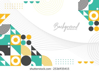 Abstract flat geometric shapes background Vector Premium modern Design