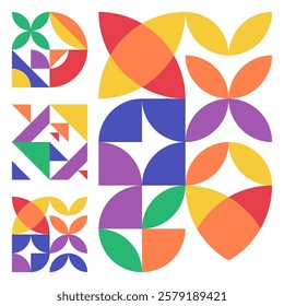 Abstract flat geometric shapes background Vector Premium modern Design