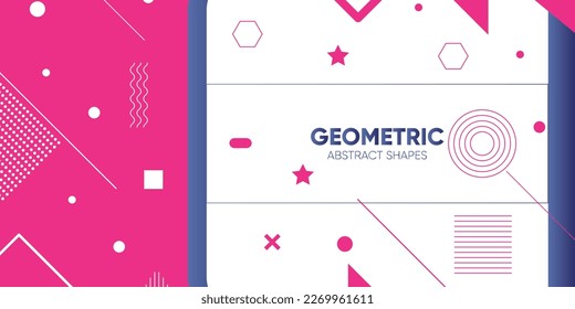 Resumen de formas geométricas planas fondo rosado