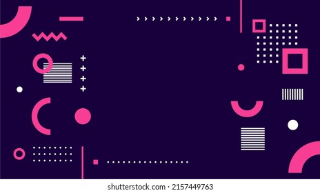 Abstract flat geometric shapes purple background