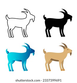 Abstract Flat Goat Animal Silhouette Illustration, can be used for business designs, presentation designs or any suitable designs.