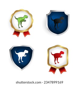 Abstract Flat Gorgosaurus Dinosaur Badge and Label Collection, can be used for business designs, presentation designs or any suitable designs.