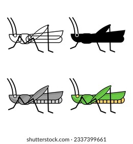 Abstract Flat Grasshopper Insect Silhouette Illustration, can be used for business designs, presentation designs or any suitable designs.