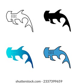 Abstract Flat Hammerhead Shark Silhouette Illustration, can be used for business designs, presentation designs or any suitable designs.