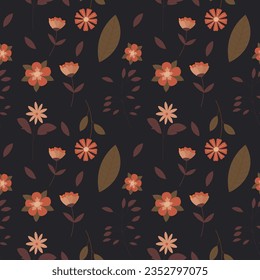 Resumen de fondo de patrón floral dibujado a mano plana. Ilustración vectorial.
