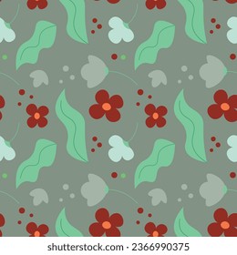 Abstract flat hand draw floral pattern background. Vector illustration.