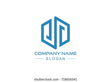 abstract flat hexagonal line logo concept 