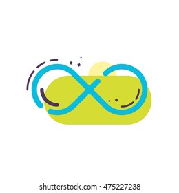 Abstract flat infinity symbol logo, colorful flat style vector illustration