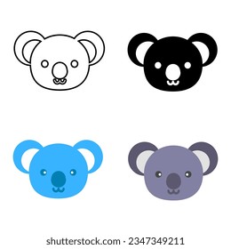 Abstract Flat Koala Head Silhouette Illustration, can be used for business designs, presentation designs or any suitable designs.