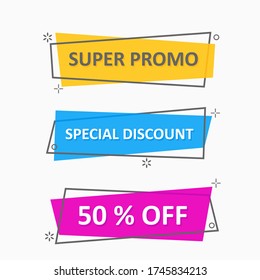 abstract flat label geometric concept for promotion