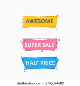 abstract flat label minimal concept price tag promotion