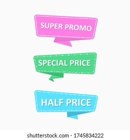 abstract flat label ribbon promotion concept for advertisement