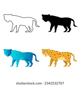 Abstract Flat Leopard Animal Silhouette Illustration, can be used for business designs, presentation designs or any suitable designs.