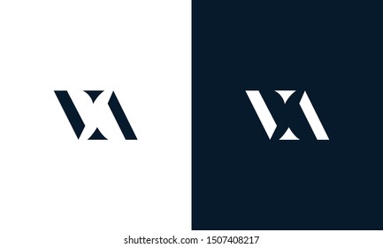 Abstract flat letter VA logo. This logo icon incorporate with abstract shape in the creative way.