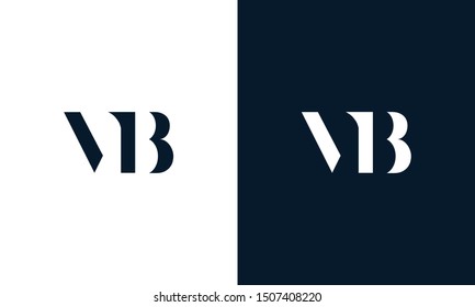 Abstract flat letter VB logo. This logo icon incorporate with abstract shape in the creative way.