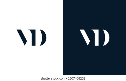 Abstract flat letter VD logo. This logo icon incorporate with abstract shape in the creative way.
