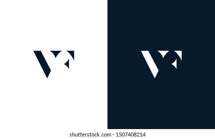 Abstract flat letter VF logo. This logo icon incorporate with abstract shape in the creative way.